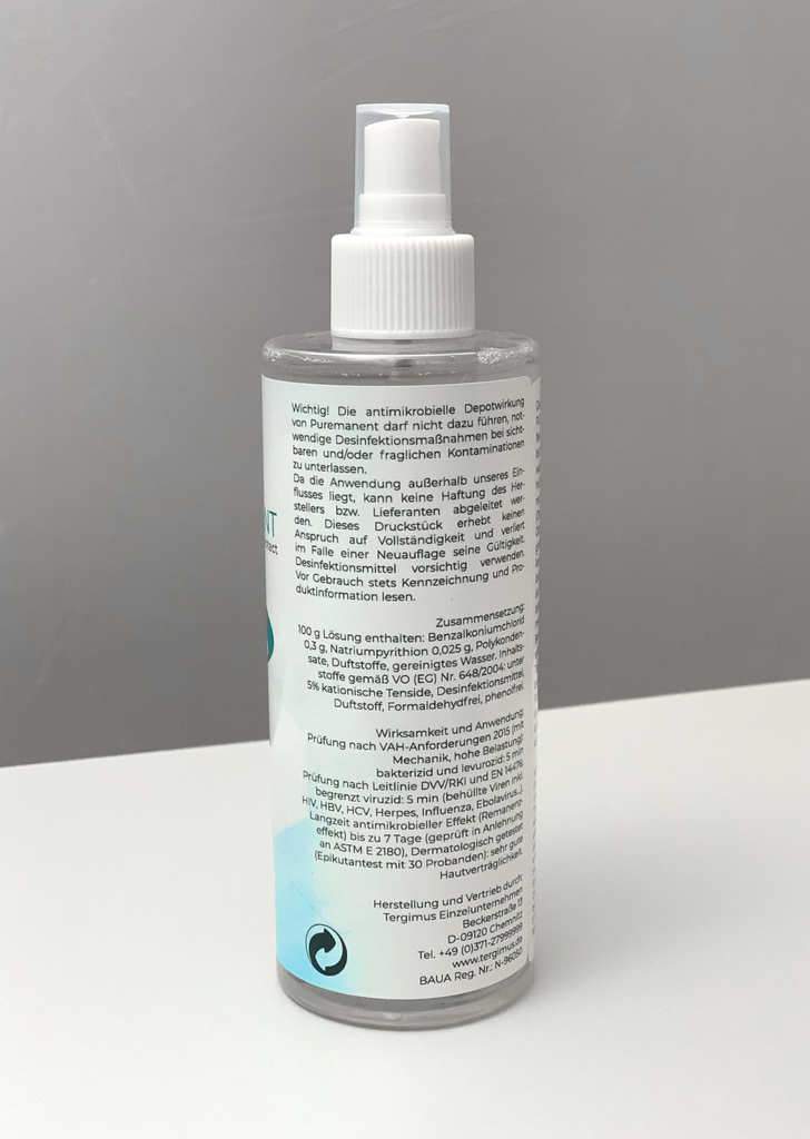 TERGIMUS Puremanent Long Protect засіб для дезінфекції поверхонь з тривалим терміном дії