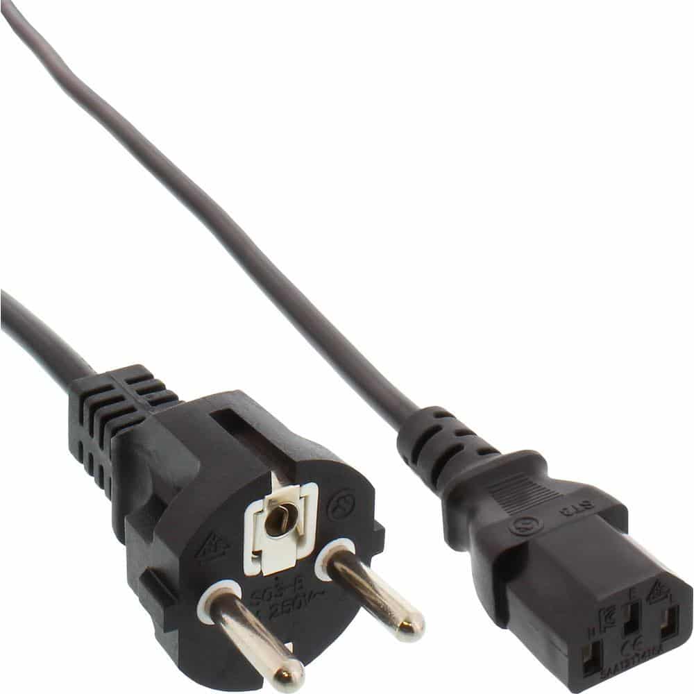 Подовжений/кольоровий мережевий кабель, захисний контакт безпосередньо до вилки IEC C13